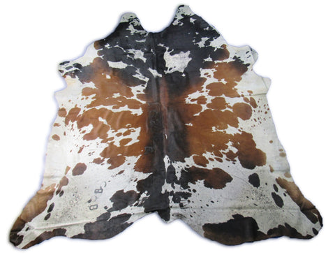 Speckled Cowhide Rug (giant size, has multiple fire brands Size: 9x8 feet O-299