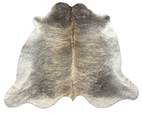 Grey Brindle Cowhide Rug with Some Beige Mixed In Size: 6x6 feet O-343