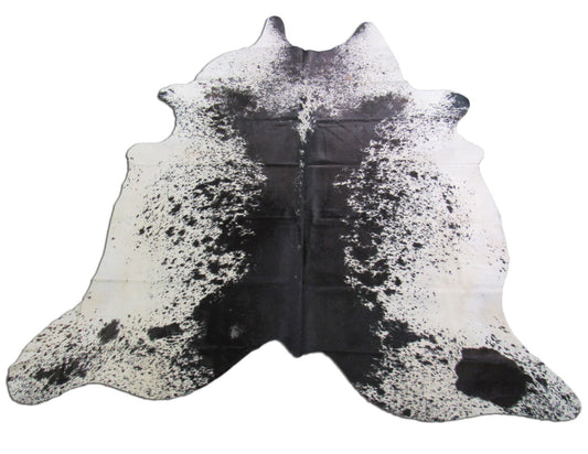 Black & White Speckled Cowhide Rug Size: 8x7.5 feet O-741