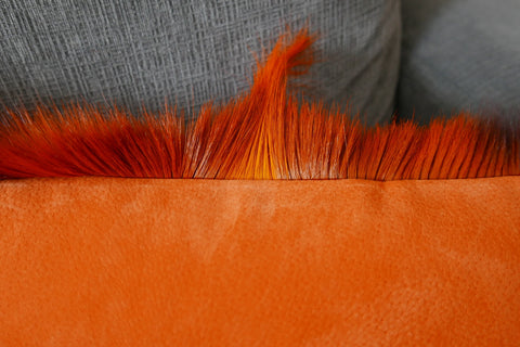 Burnt Orange Springbok Cushion Cover (Lumbar) - Size: 18" X 11" - Dyed Orange Springbok Skin Pillow Cover
