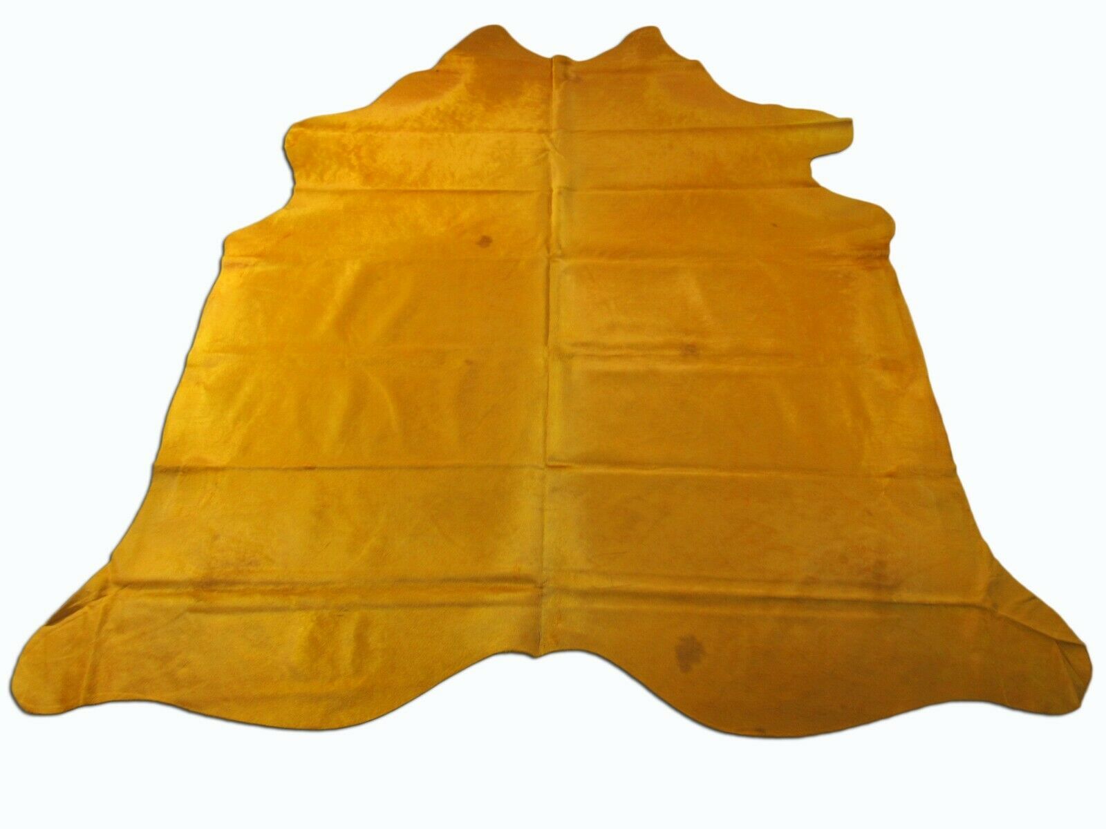 Dyed Yellow Cowhide Rug - Size: 7.25x7.5 feet C-1324