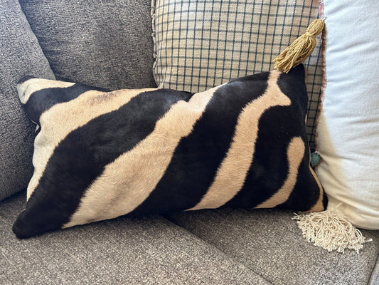 Real Zebra Pillow Case 19x10 inches Real Burchell's Zebra Leather Pillow Case