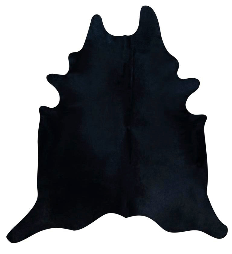 Dyed Black Cowhide Rugs Size: ~7 X 6.5 feet