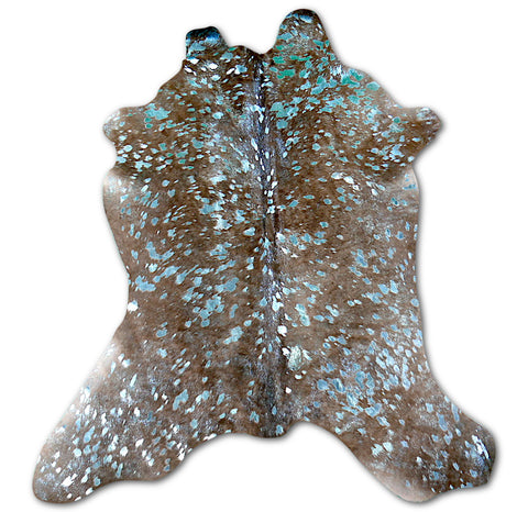 Turquoise Metallic Calf Skins Average Size: 42" X 35" Turquoise Acid Wash