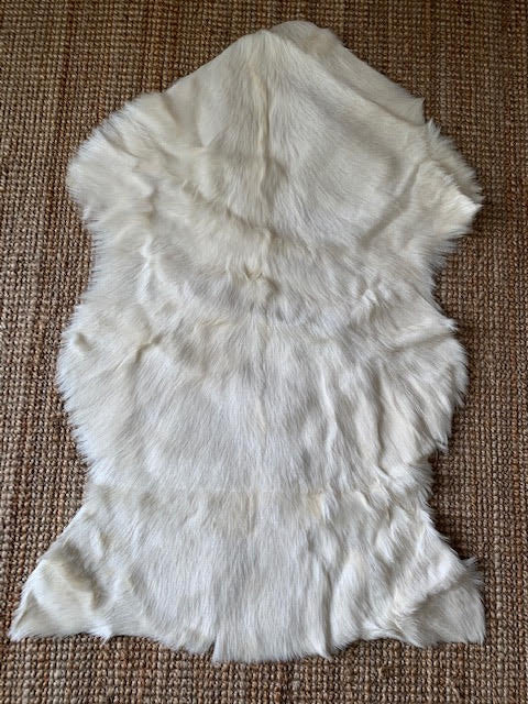 Peau de chèvre blanche - Taille moyenne : 39 po x 27 po