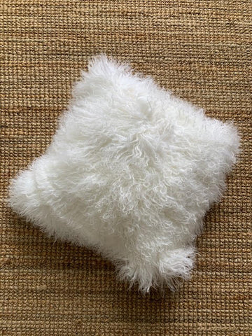 Mongolian Lamb Pillow Cover - Size: 16"x16'" - Tibetan Lamb Pillow Cover