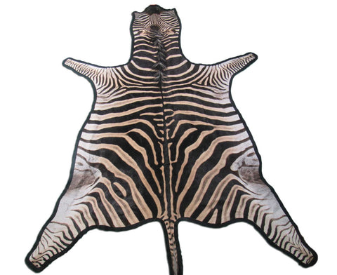 Felted Zebra Skin # 112 (Awesome quality, tail is 38", super nice quality and big wide neck) Size: 8.2x7 feet